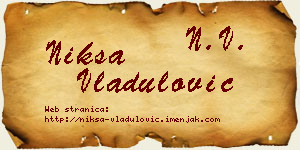 Nikša Vladulović vizit kartica